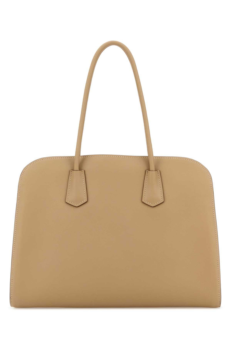 Prada Saffiano Leather Shoulder Bag — Beige