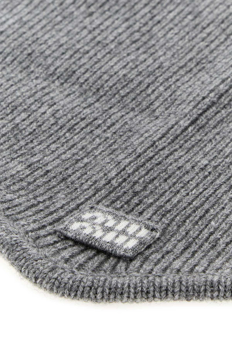 Miu Miu Virgin Wool Cashmere Scarf — Gray Lana Vergine Scarfs