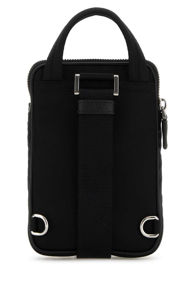 Prada Re-Nylon Phone Case Wallet — Black Poliammidericiclata-vitello