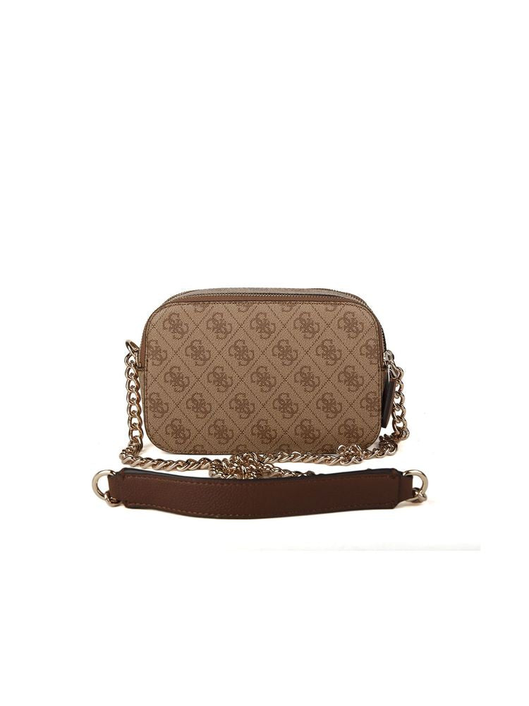 Guess Noelle Ii Crossbody Bag — Brown Polyurethane