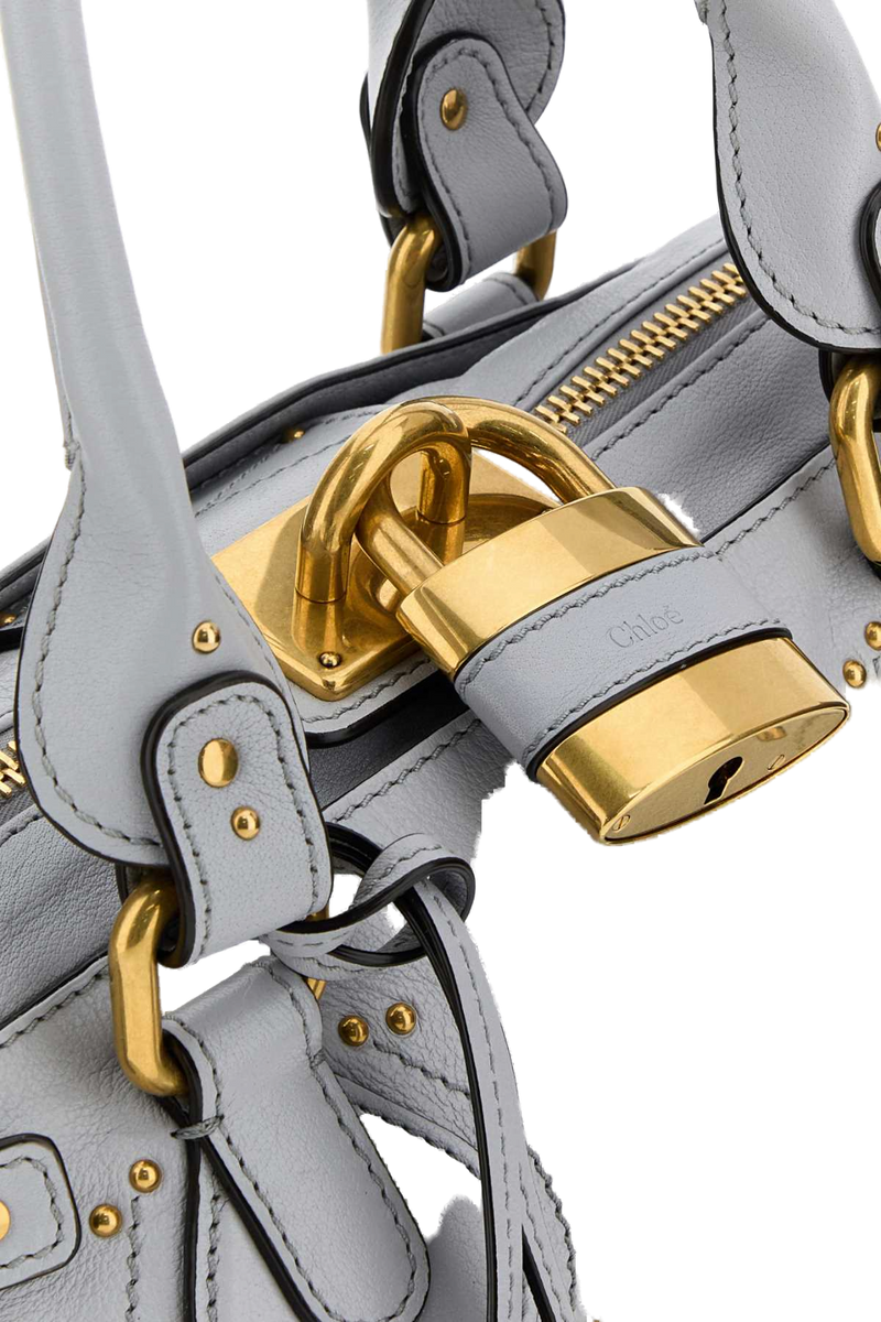 Chloé Leather Shoulder Bag — Gray