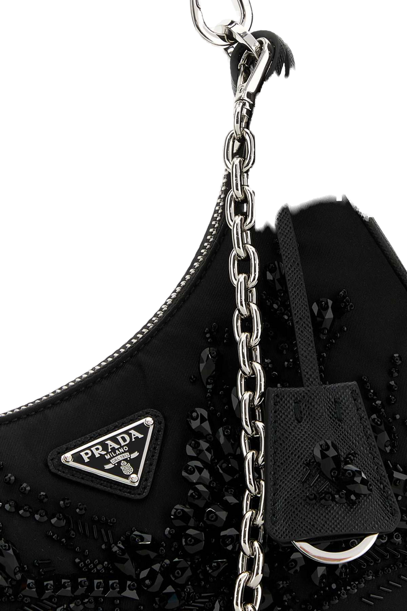 Prada Re-Edition Shoulder Bag — Black Poliammide Riciclata-vitello