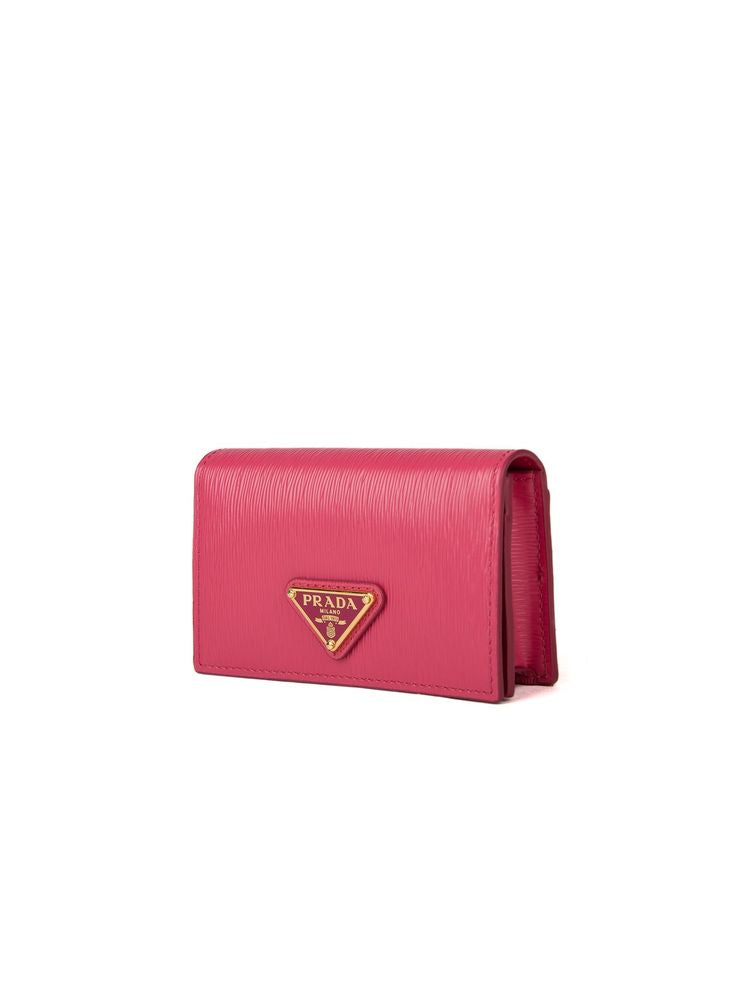 Prada Textured Calfskin Wallet — Pink