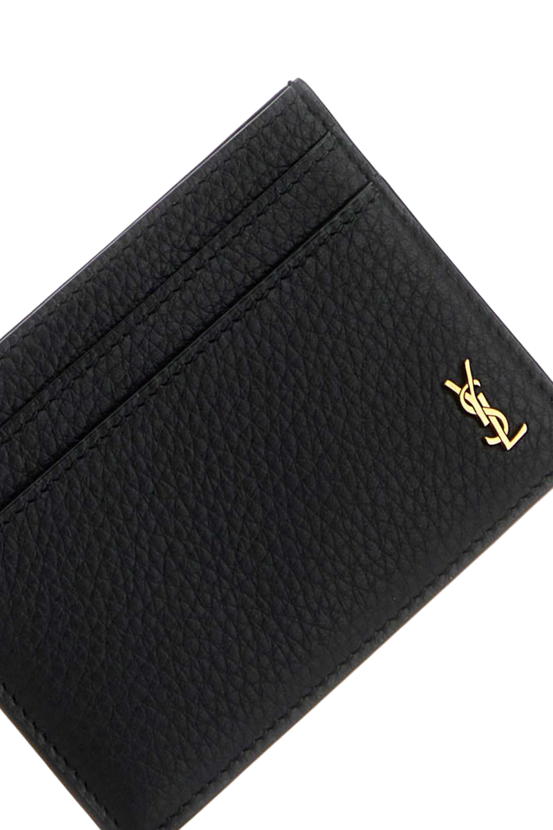 Saint Laurent Leather Card Case — Black Wallet
