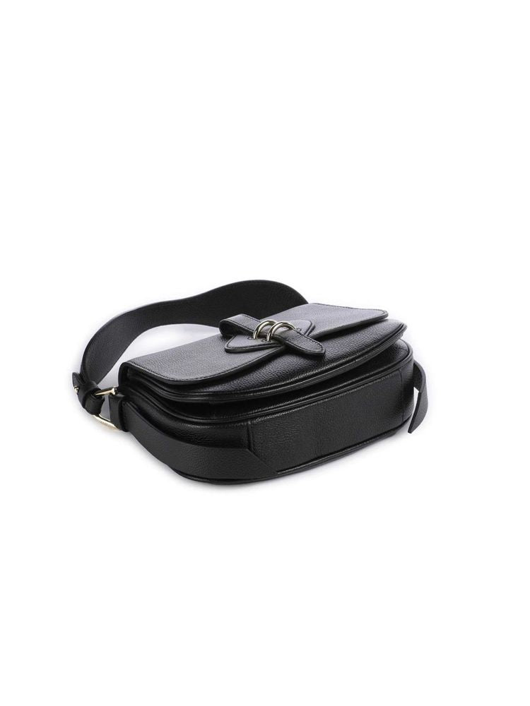 Coccinelle Micro Grainy Leather Top Handle Bag — Black