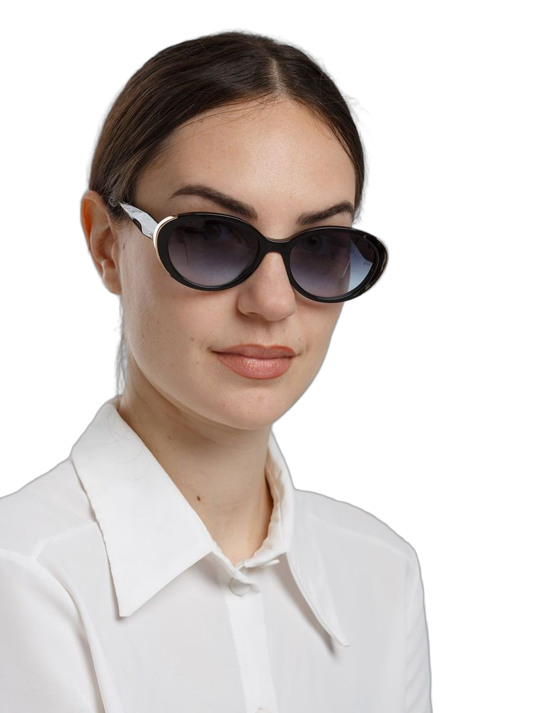 Ana Hickmann Ah9525 Gradient Tinted Acetate Sunglasses — Black
