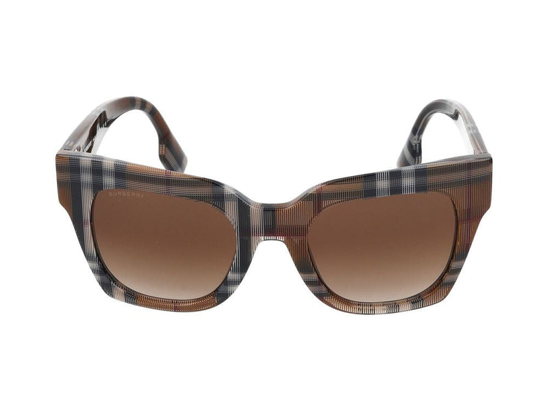 Burberry 0be4364 Check-Pattern Acetate Sunglasses — Brown
