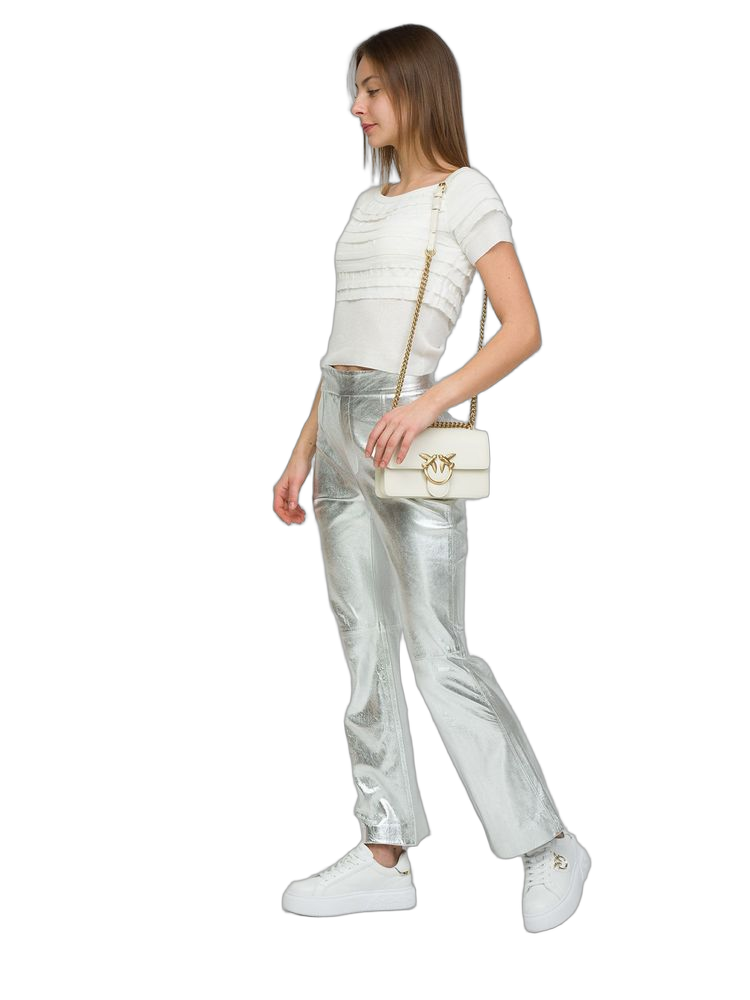 Pinko Crossbody Bag — White Cow Leather
