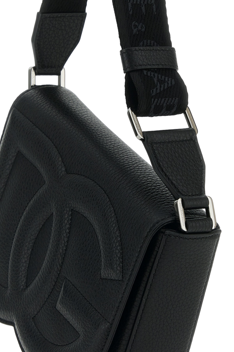 Dolce & Gabbana Quilted Logo Shoulder Bag — Black
