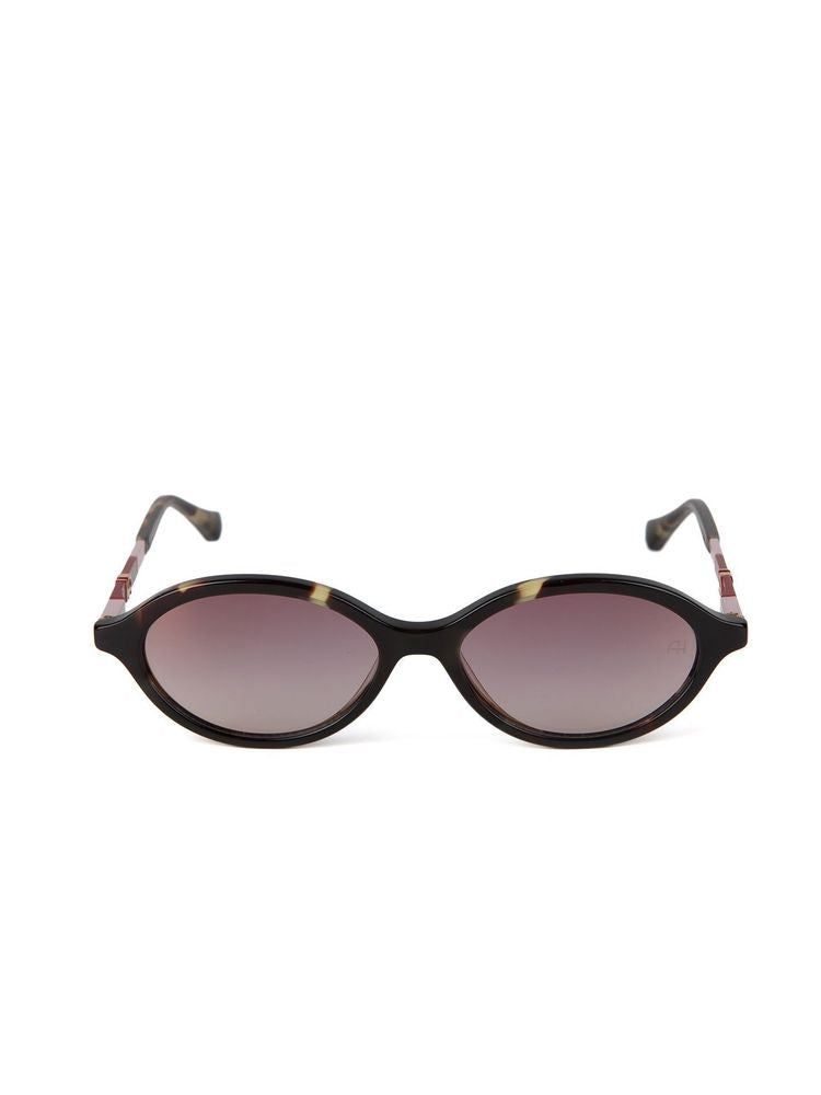 Ana Hickmann Ah9539 Oval Cat-Eye Acetate Sunglasses — Tortoise