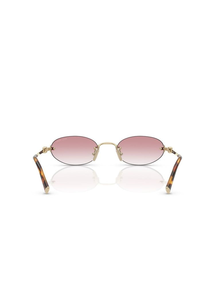 Miu Miu A54s Logo-Embellished Metal Sunglasses — Pink