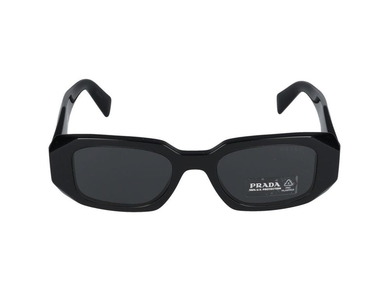 Prada 0pr Rectangular Acetate Sunglasses — Black