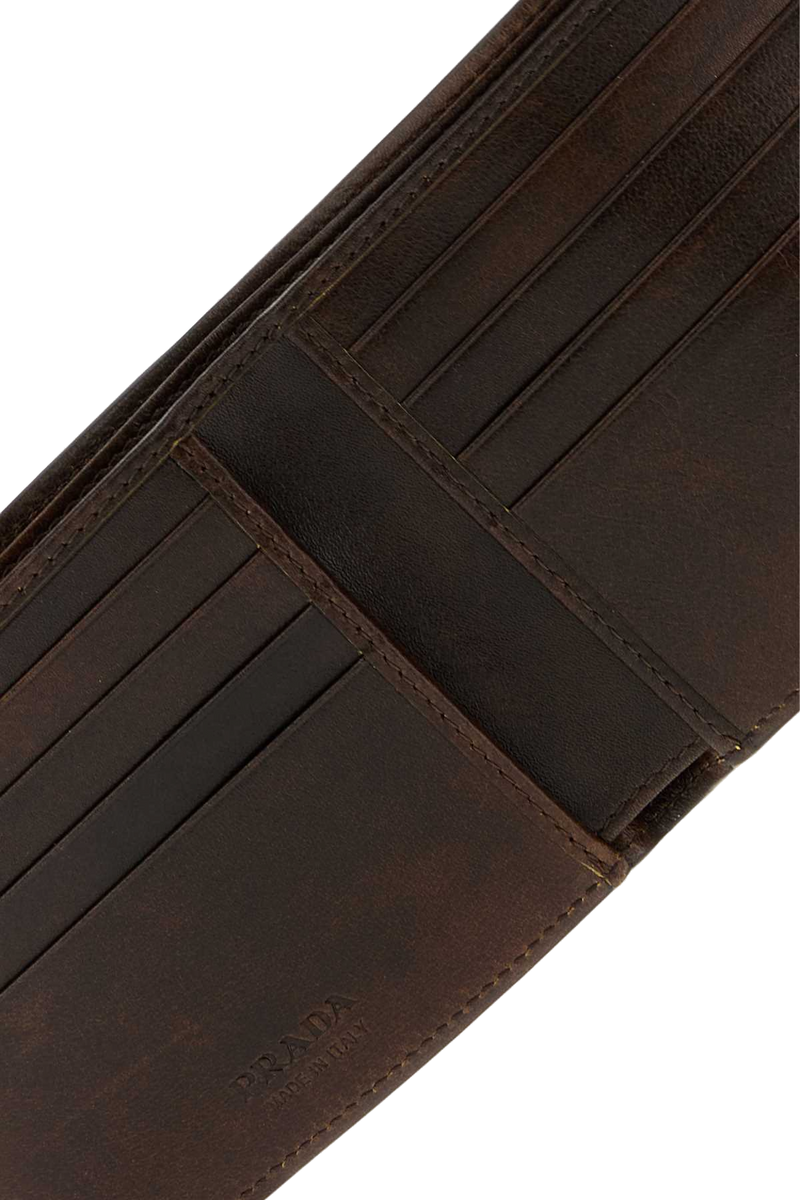 Prada Calf Leather Wallet — Brown Exterior