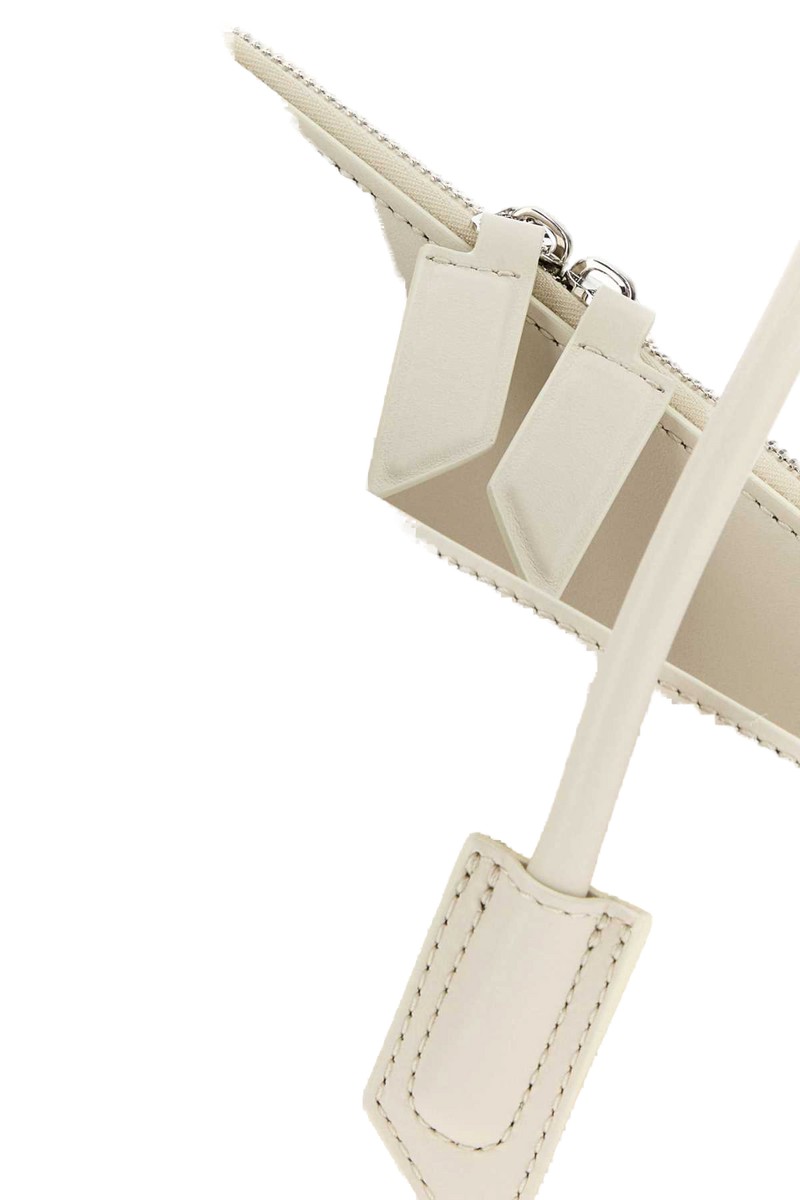 The Attico Pleated Calf Leather Shoulder Bag — Beige
