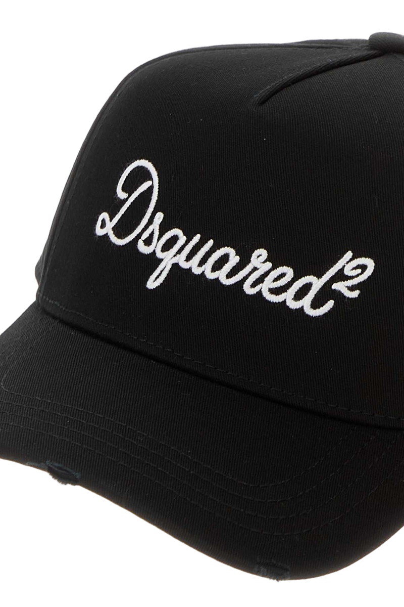 Dsquared2 Bcm097605c00001 Logo-Embroidered Cotton Baseball Cap — Black Exterior: Caps