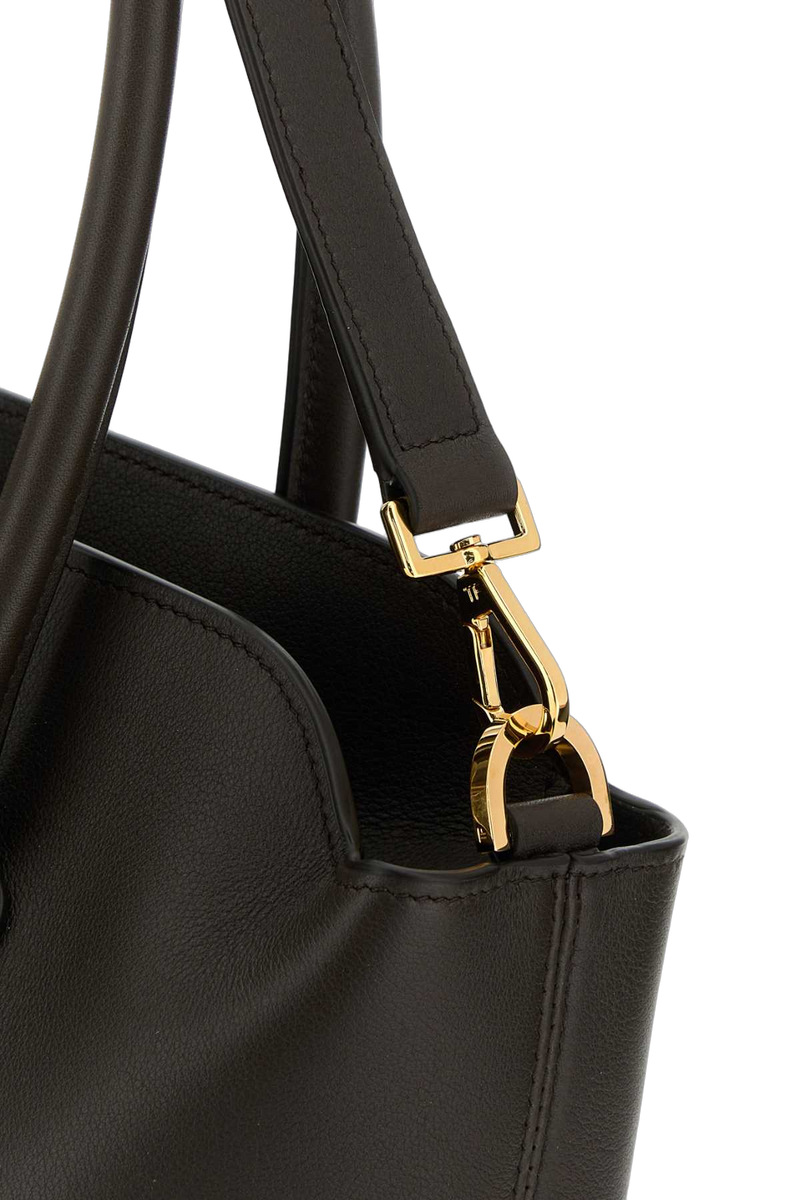 Tom Ford Calf Leather Shoulder Bag — Black