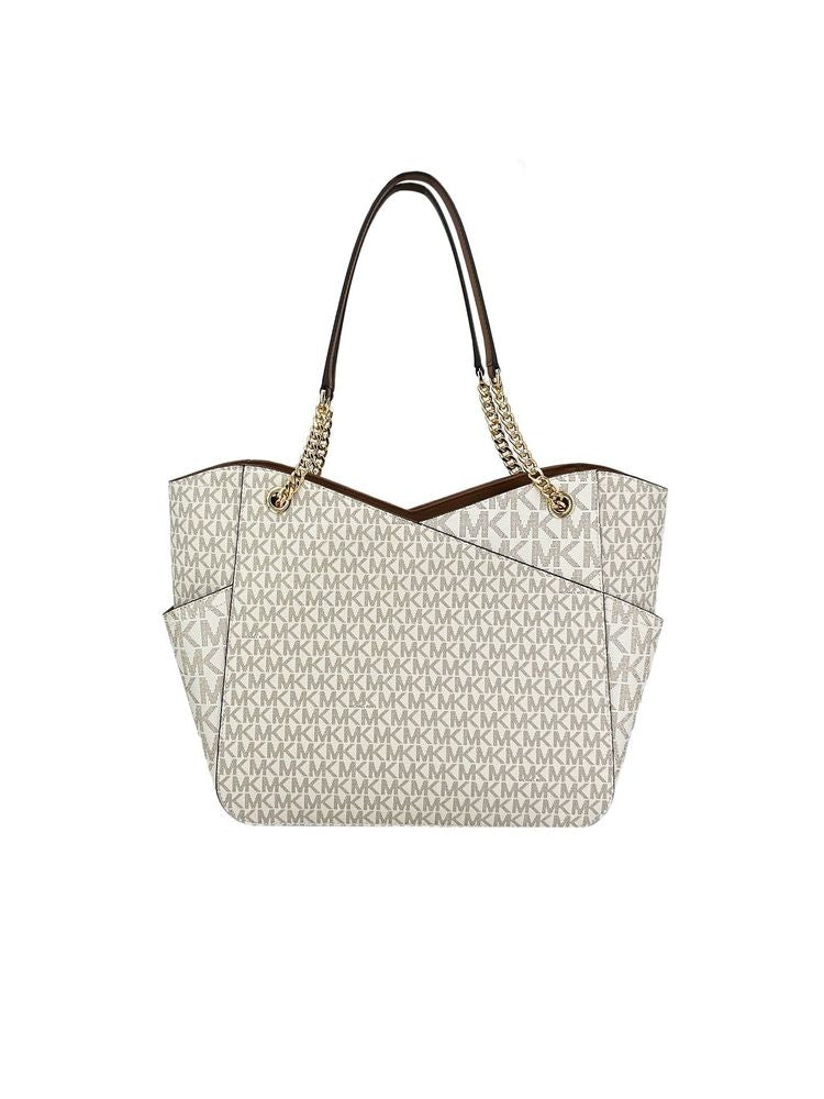 Michael Kors Jet Set Large Shoulder Bag — Beige 89.coated Canvas