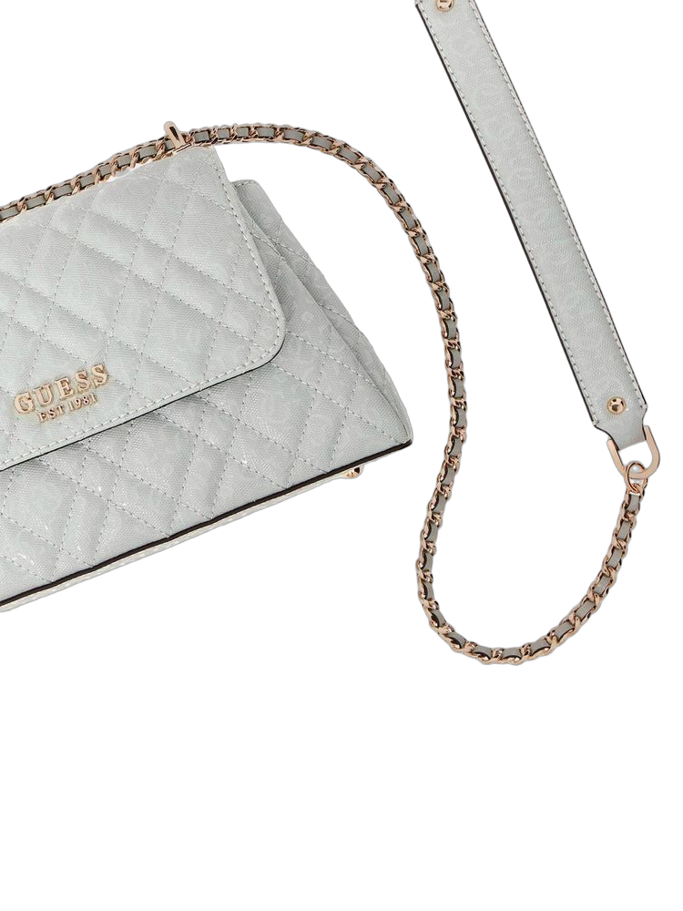 Guess Quilted Polyurethane Crossbody Bag — Green