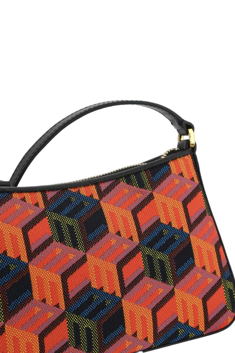 Mcm Geometric Fabric Shoulder Bag — Orange