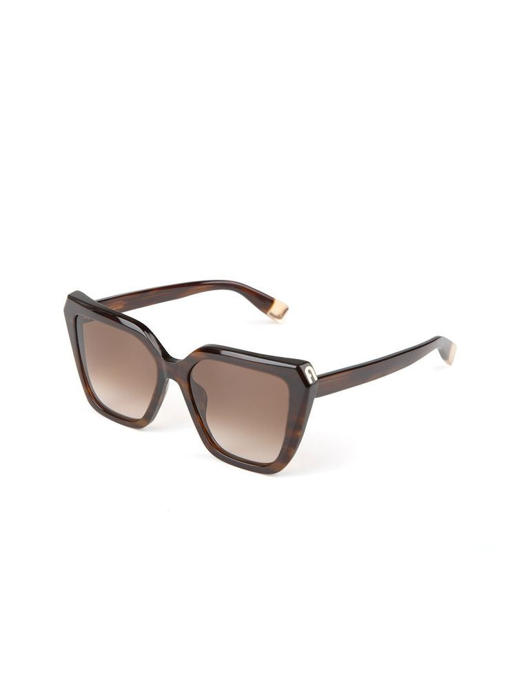 Furla Sfu978 Oversized Square-Frame Sunglasses — Brown Acetate
