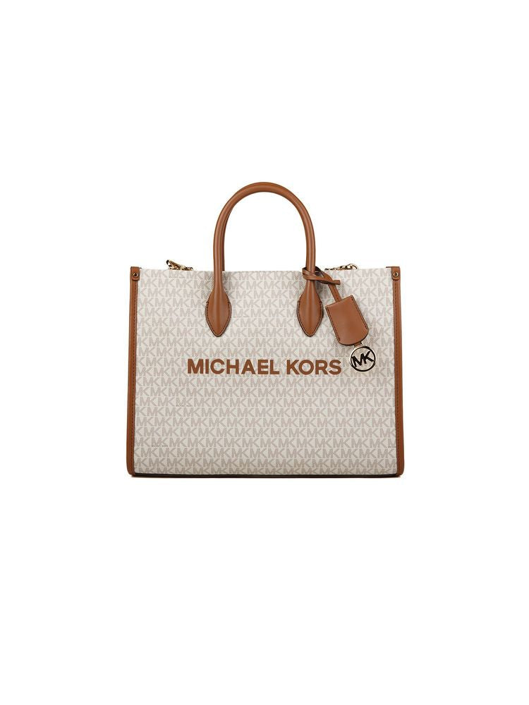 Michael Kors Mirella Medium East-West Tote Bag — Beige 89.coated Canvas