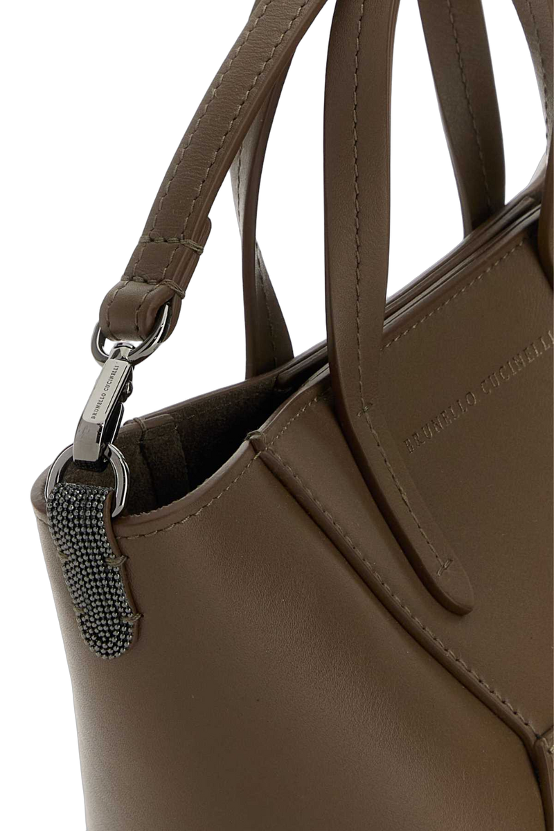 Brunello Cucinelli Leather Tote Bag — Brown