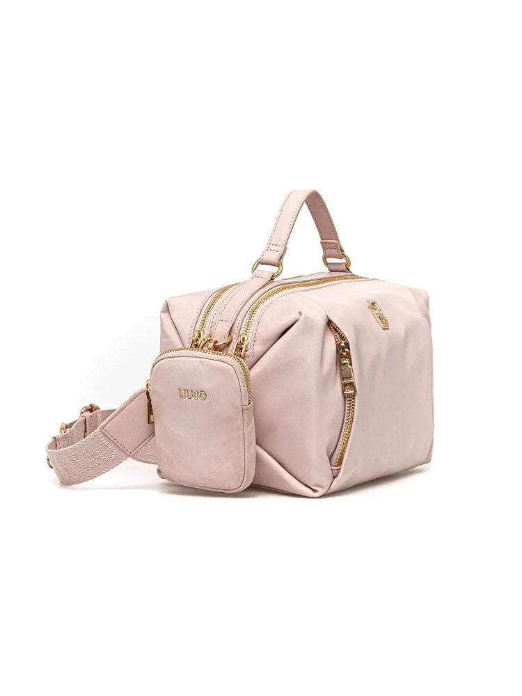 Liu Jo Quilted Polyester Satchel — Beige