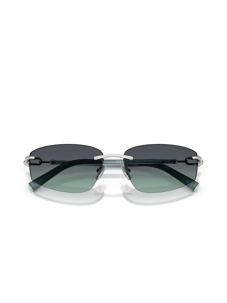 Tiffany 3114 Rimless Metal Sunglasses — Gray
