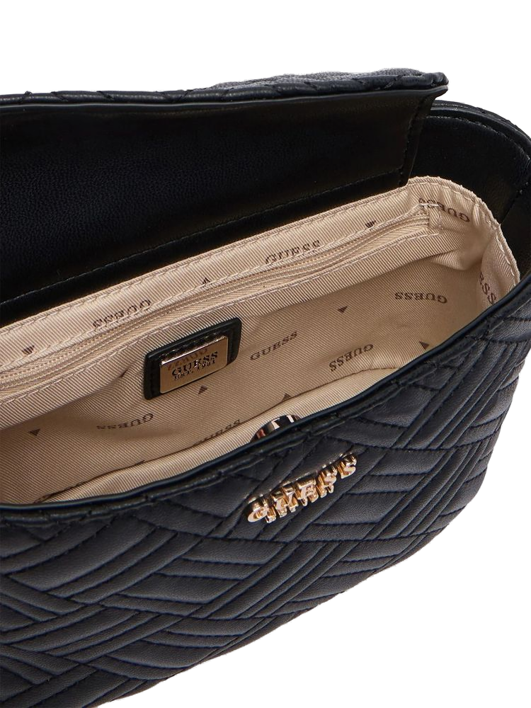 Guess Sally Mini Bucket Crossbody Bag — Black Polyurethane
