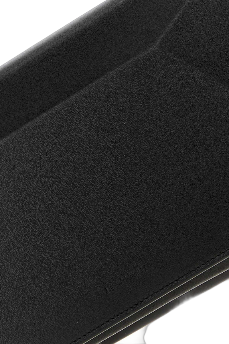 Jil Sander Leather Envelope Clutch — Black