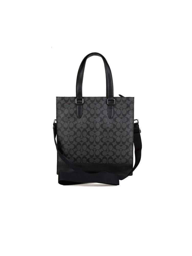Coach Monogram Calf Leather Tote Bag — Gray