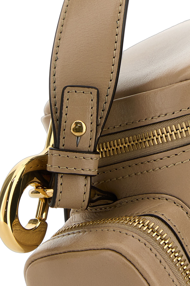 Chloé Buckle-Fastened Leather Top Handle Bag — Beige