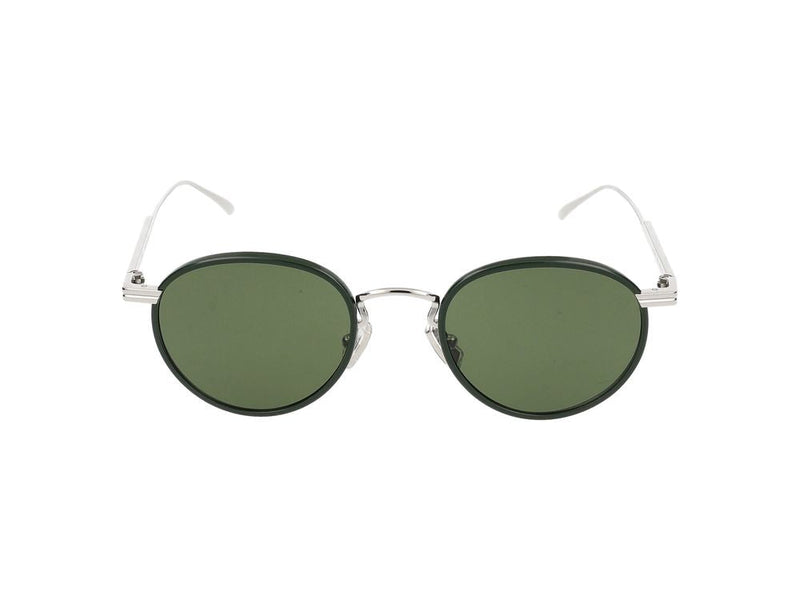 Bottega Veneta Bv1389s Round Metal Frame Sunglasses — Silver