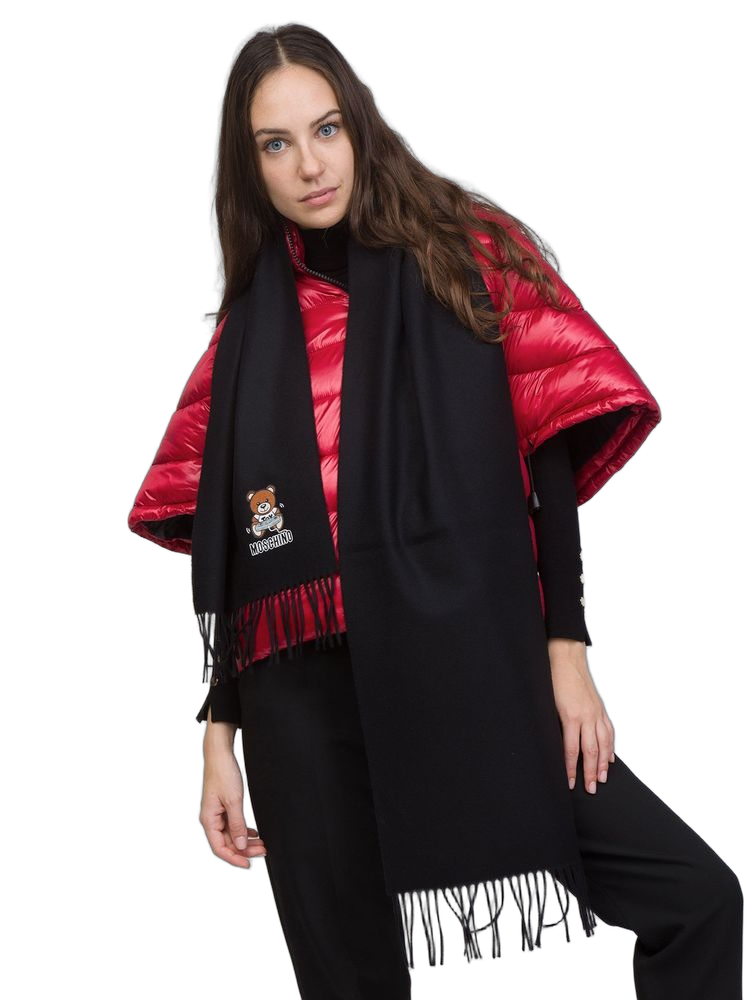 Moschino Lambswool Scarf — Black Scarfs