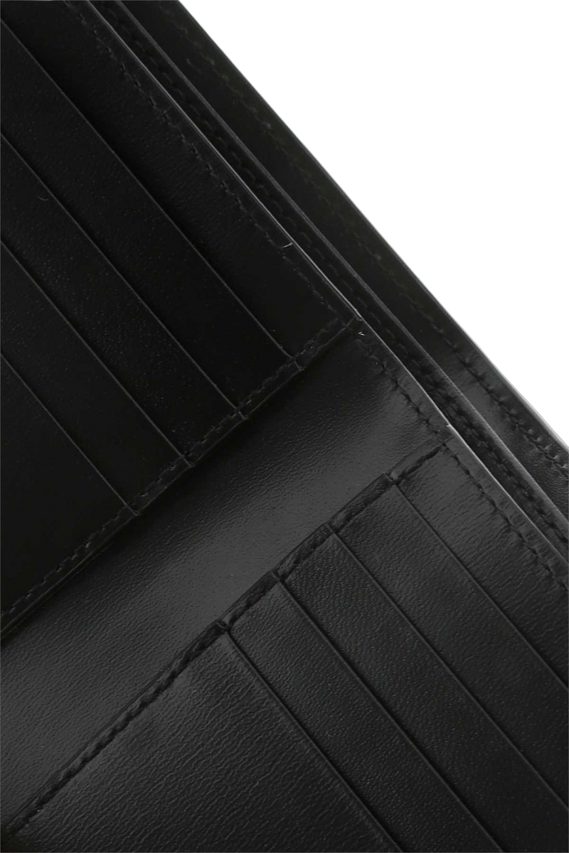 Saint Laurent Leather Wallet — Black Exterior