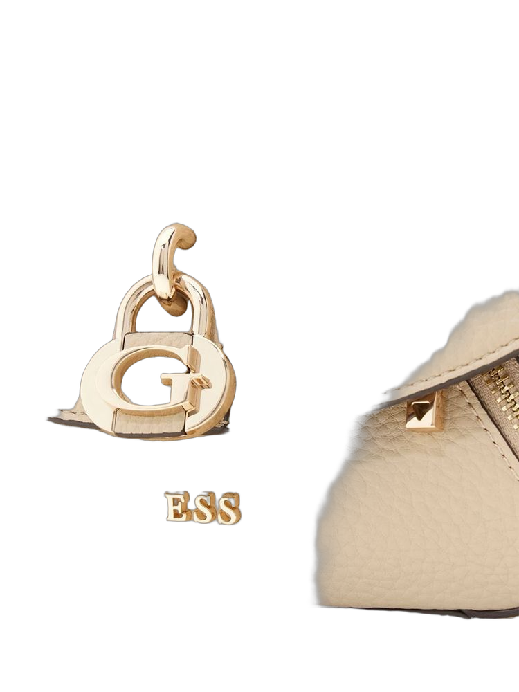 Guess Jessa Flap Crossbody Bag — Beige Polyurethane