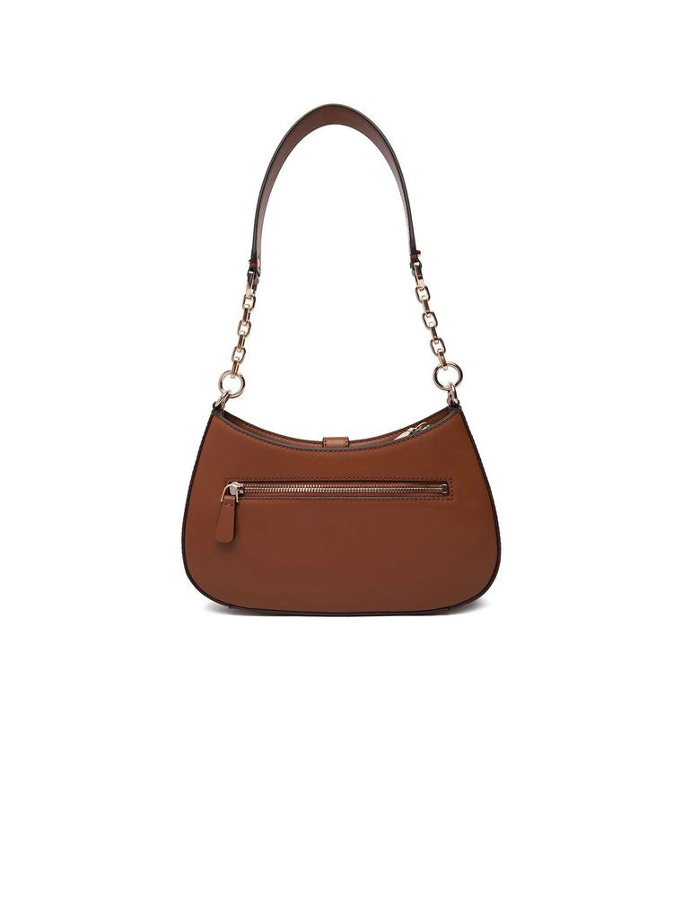 Guess Cognac Polyurethane Shoulder Bag — Brown