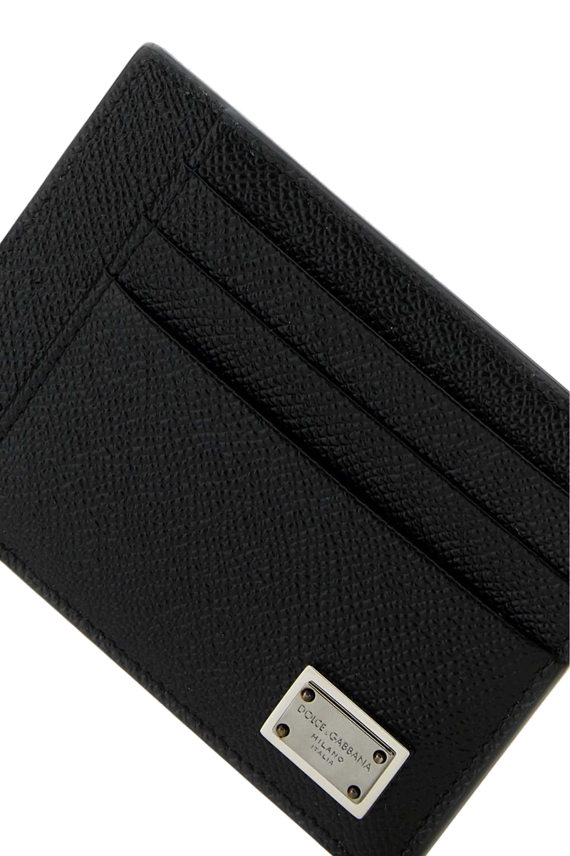 Dolce & Gabbana Saffiano Leather Card Case — Black Wallet