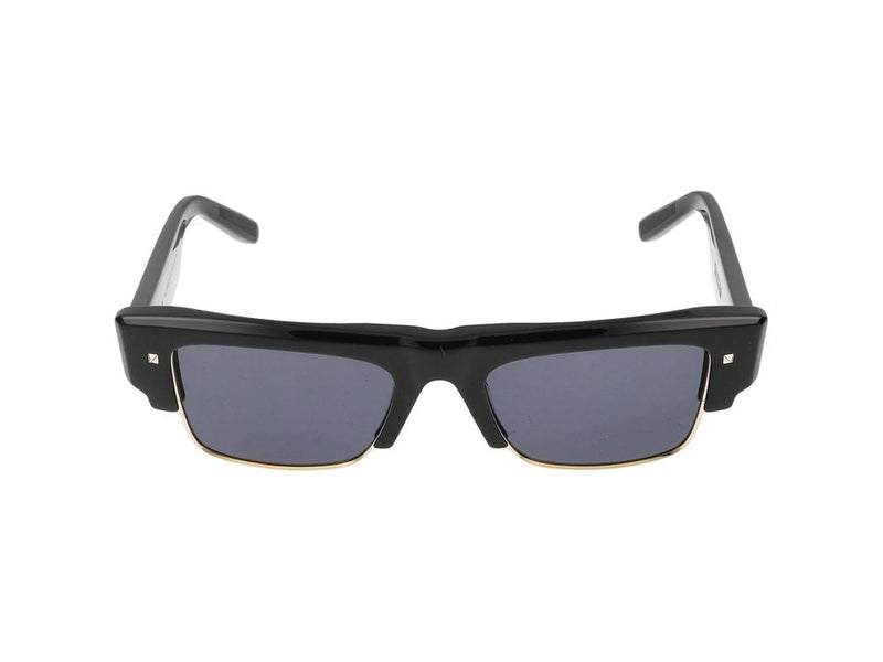 Valentino Vls-164a-52_xi Acetate Square-Frame Sunglasses — Black