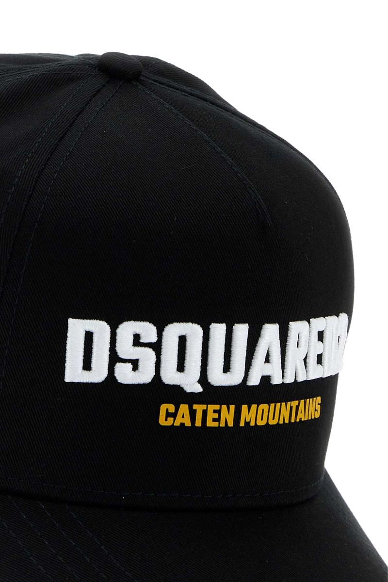 Dsquared2 Bcm103105c00001 Logo-Embroidered Baseball Cap — Black Exterior: Cotton Caps