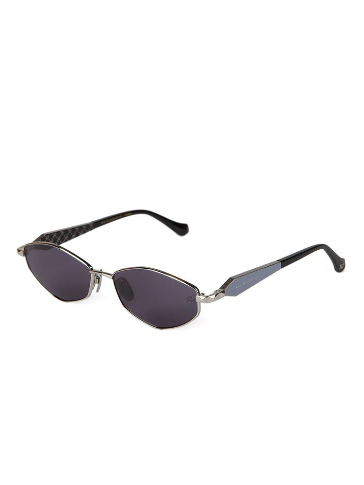 Ana Hickmann Ah3353 Metal Oval Sunglasses — Silver