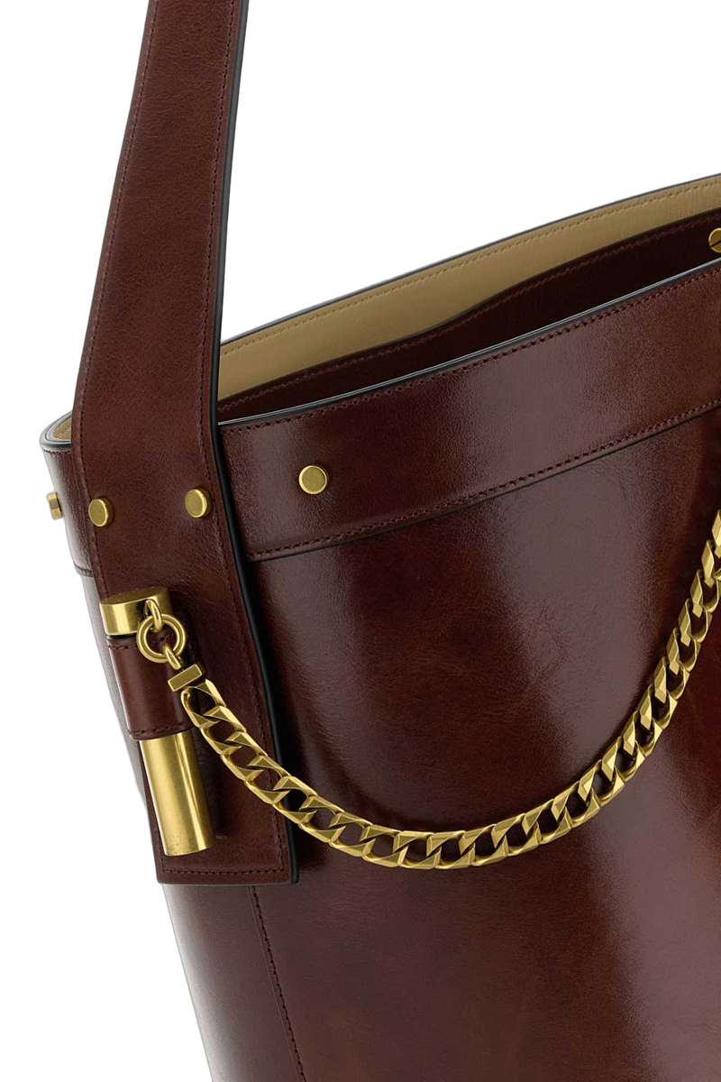 Versace Embossed Medusa Shoulder Bag — Brown