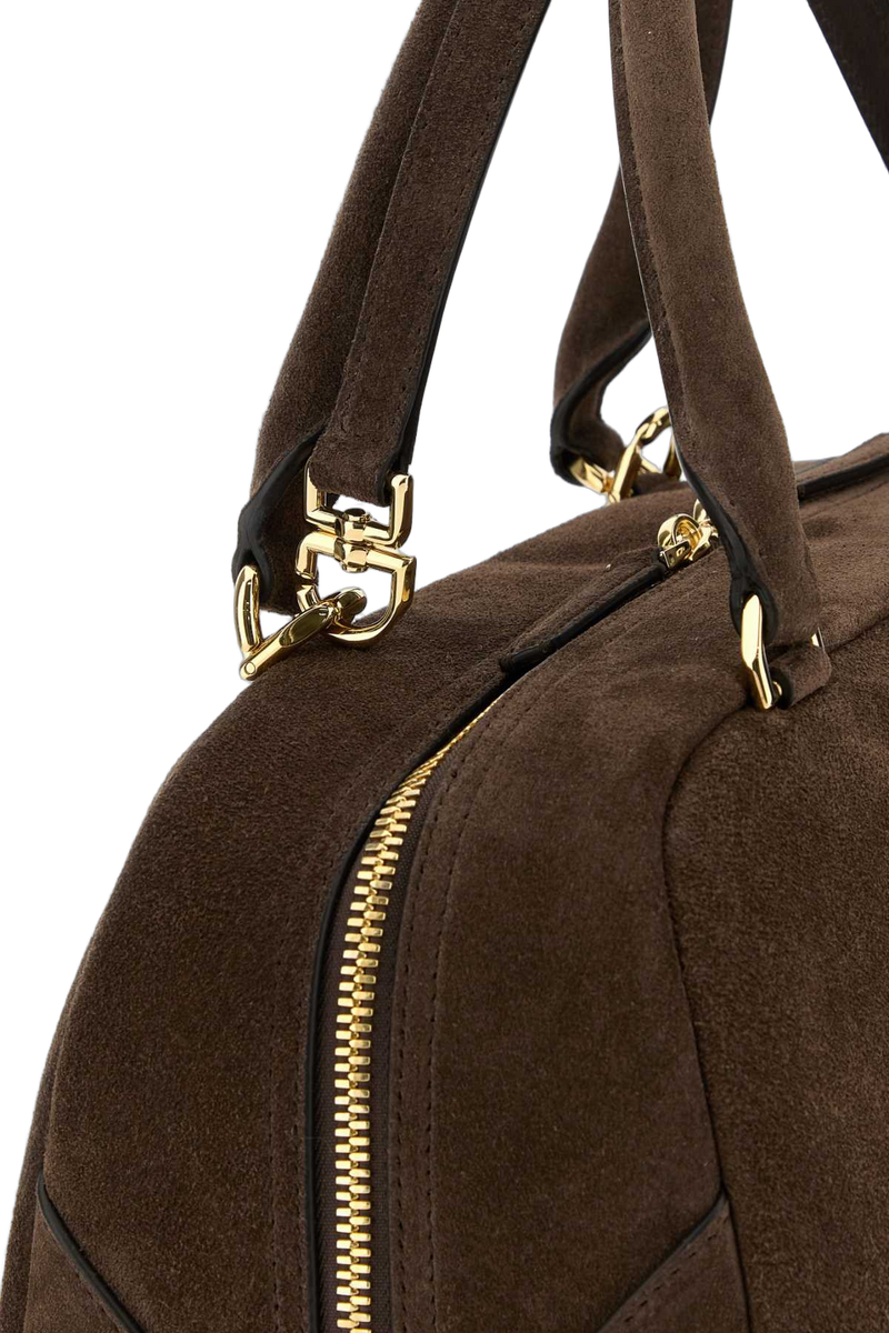 Givenchy Suede Top Handle Bag — Brown