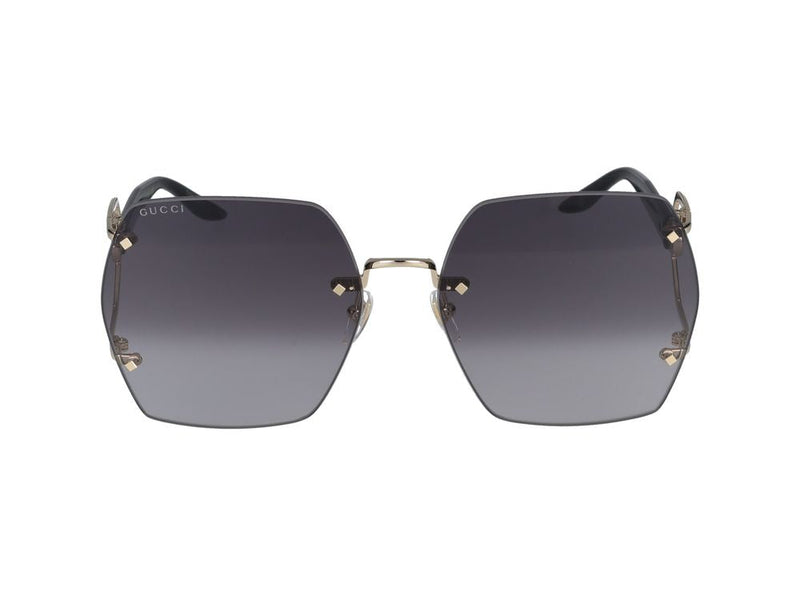 Gucci Gg1562s Oversized Rimless Metal Sunglasses — Gold
