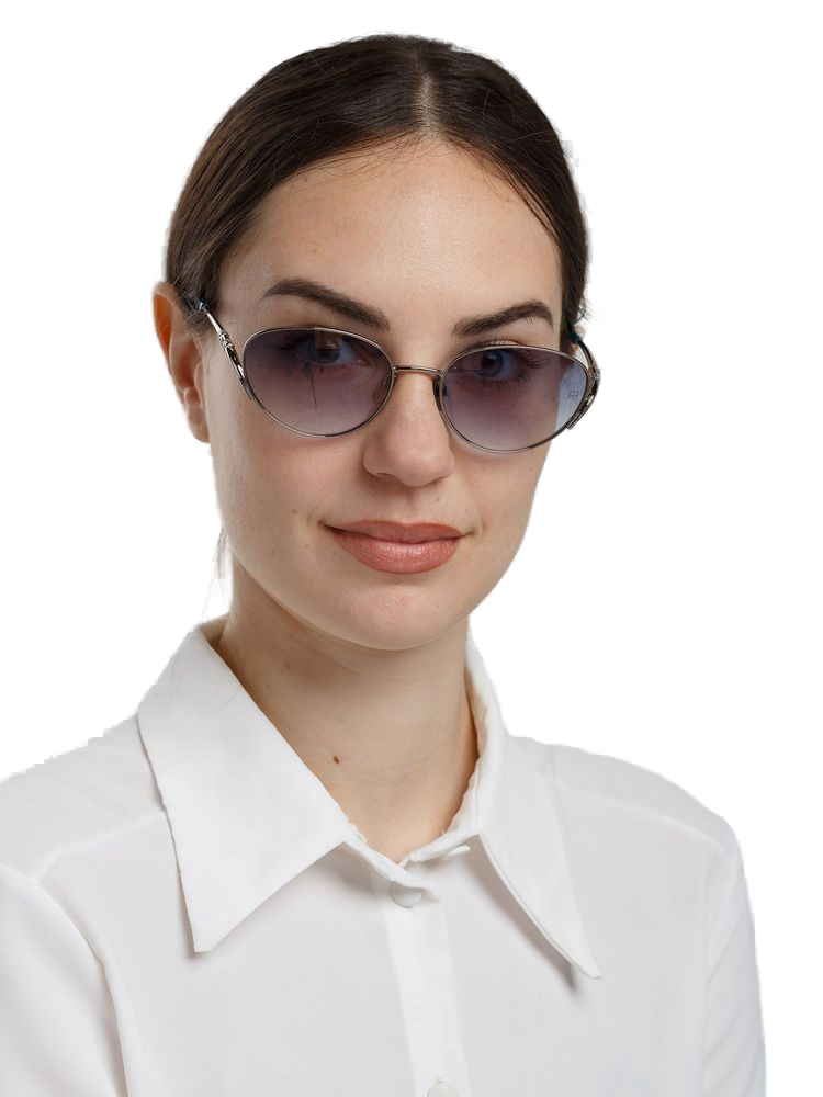 Ana Hickmann Ah3354 Gradient Lens Metal Sunglasses — Silver