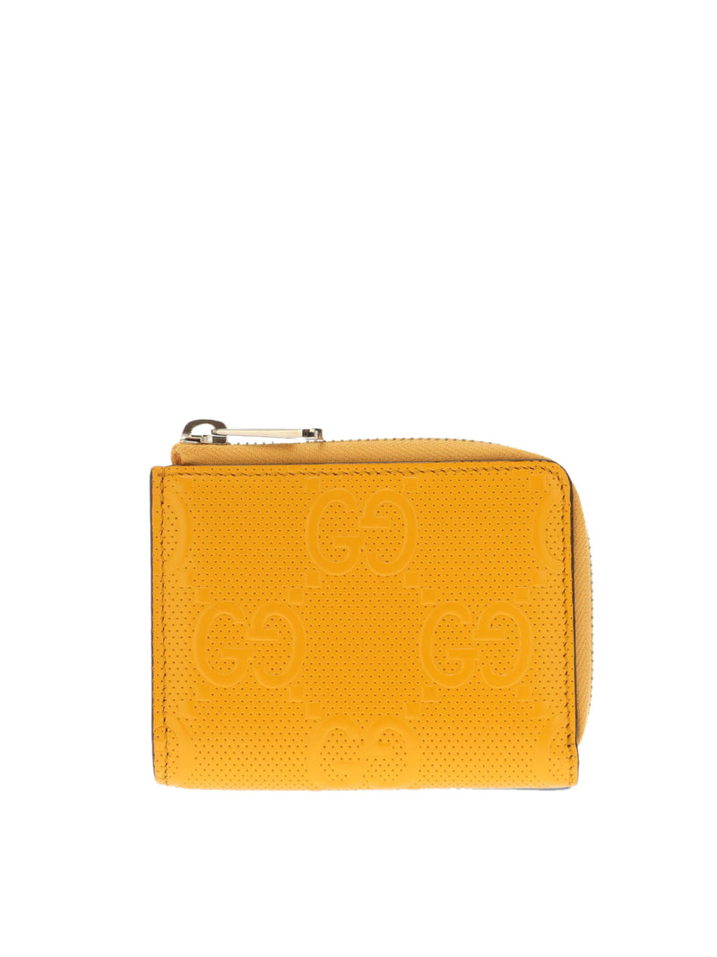 Gucci Gg Perforated Leather Wallet — Orange Accessories >