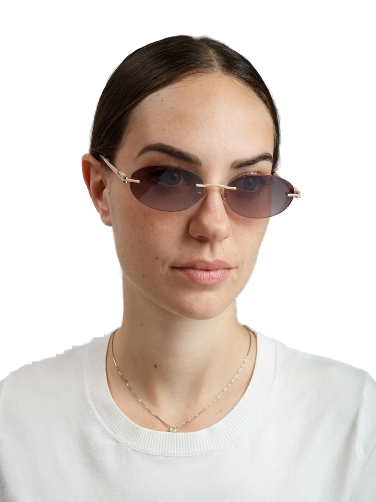 Furla Sfub29 Metal Oval Sunglasses — Beige