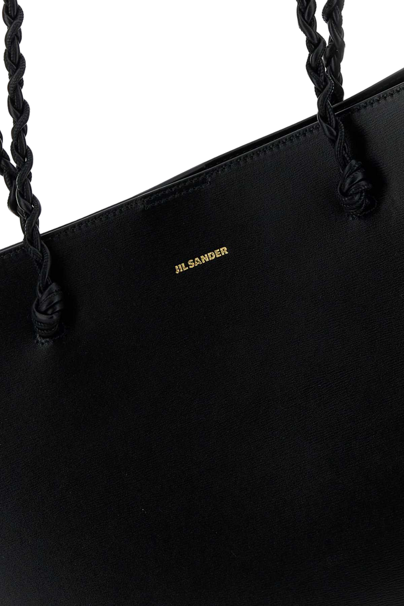 Jil Sander Textured Calf Leather Tote Bag — Black
