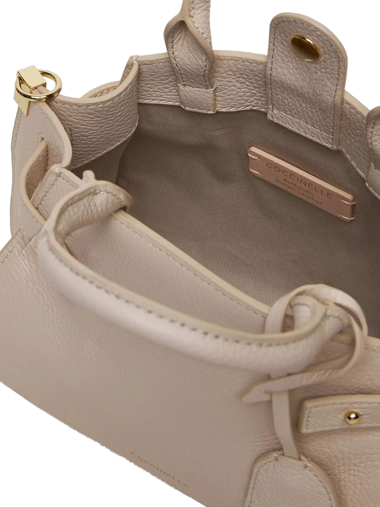 Coccinelle Kliche Shoulder Bag — Beige Cow Leather