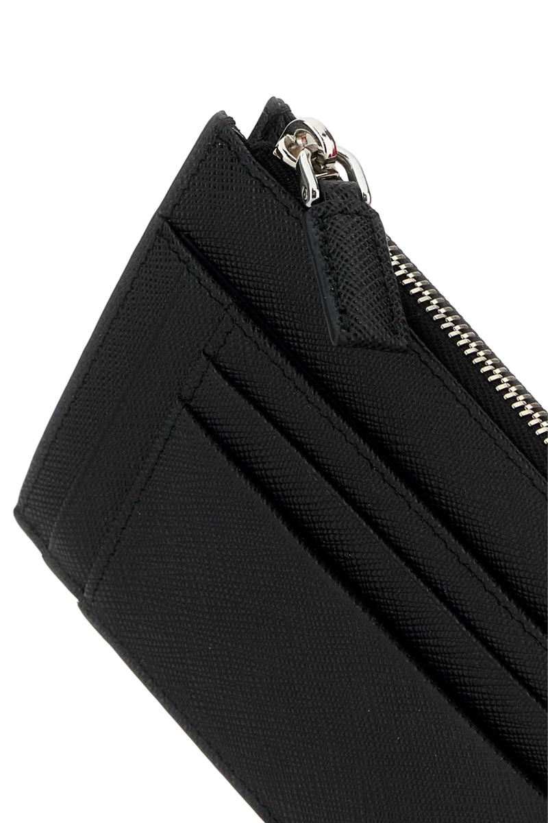 Prada Saffiano Leather Card Case — Black Vitello Wallet